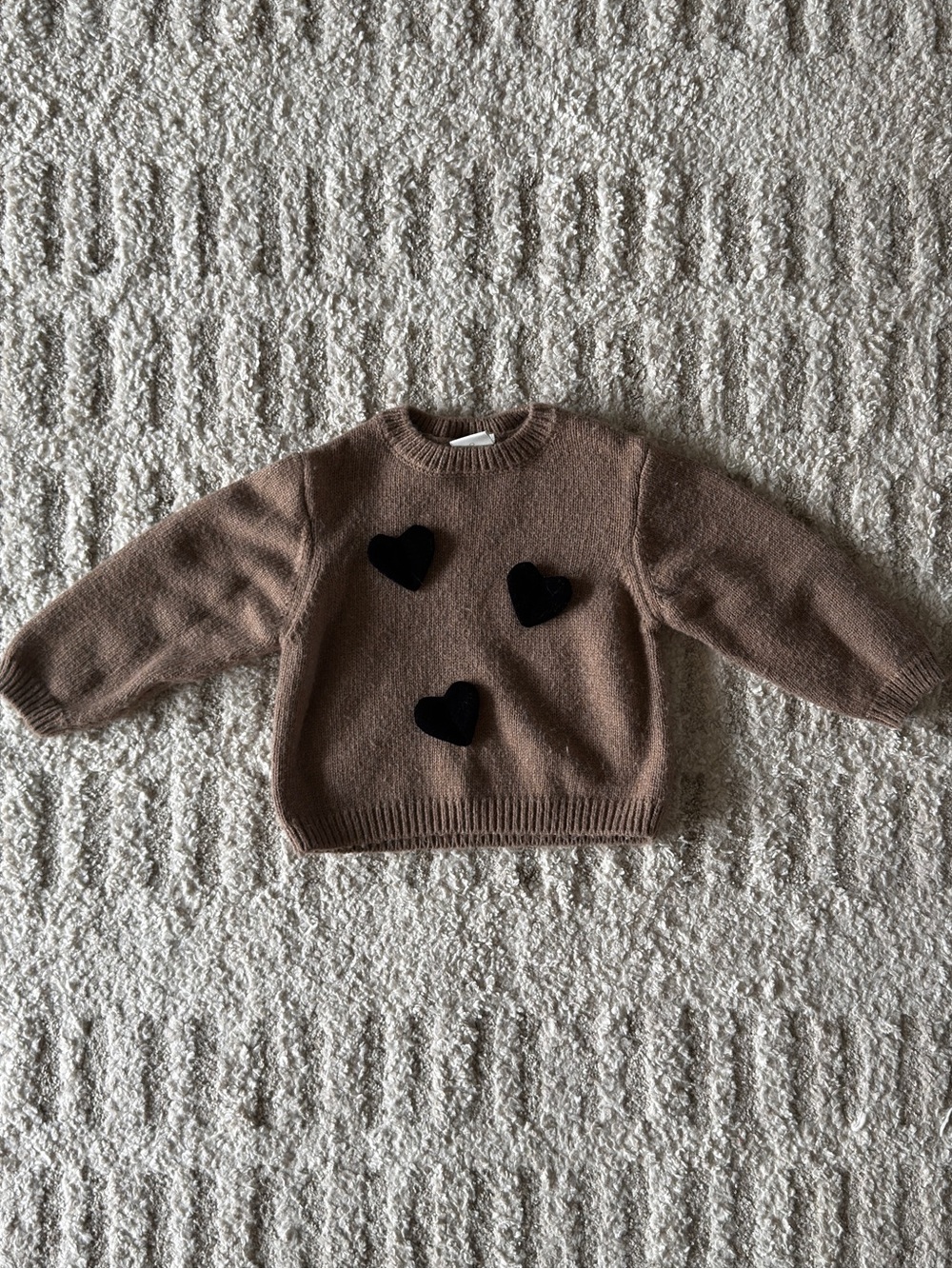 Zara Kids Brown Heart Sweater